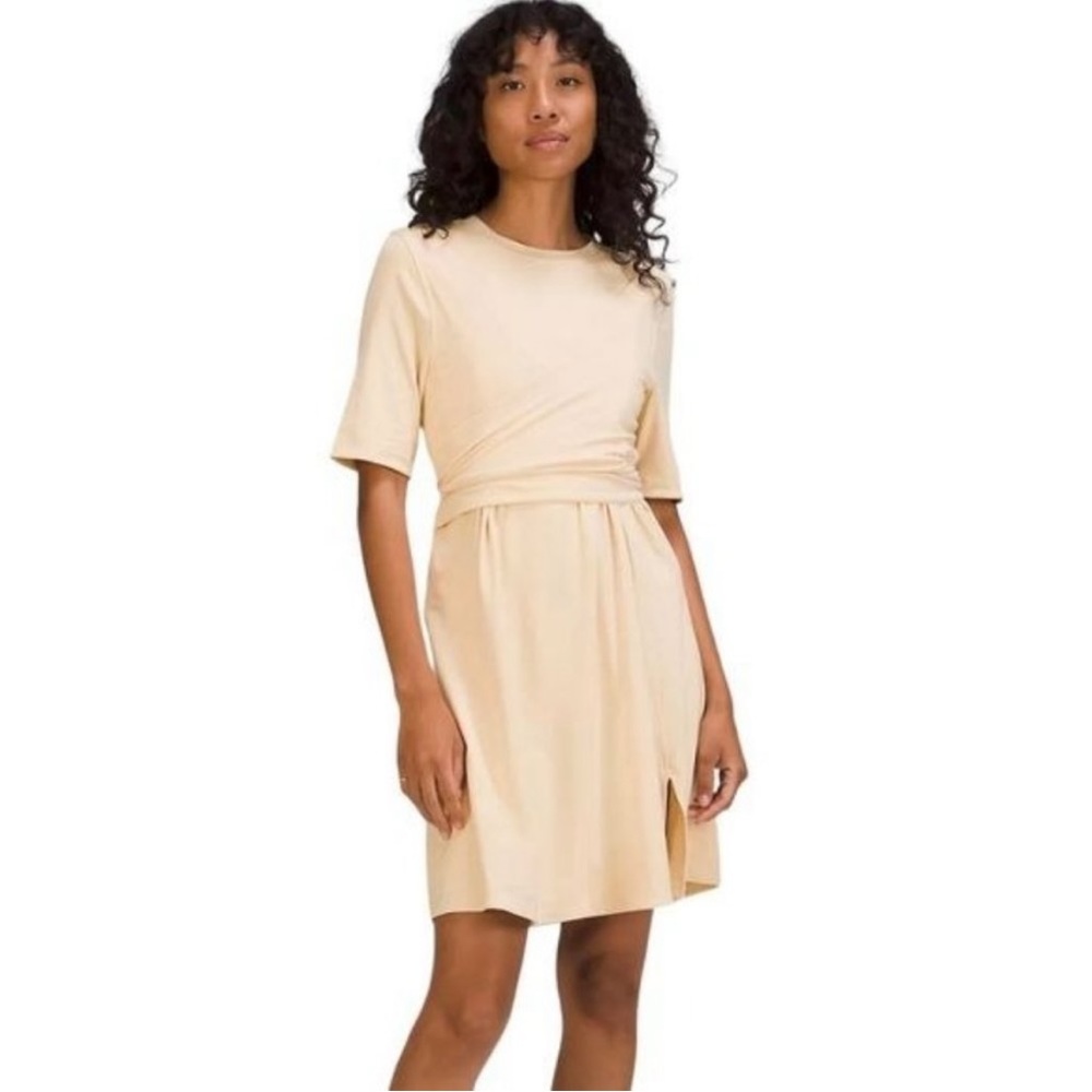 LULULEMON ATHLETICA Cotton Wrap-Front T-Shirt Dress